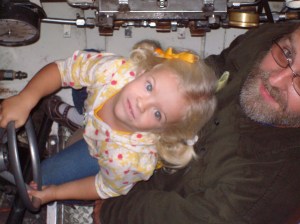 Elizabeth & Joe Combs in an Office of Naval Research (O.N.R.) submarine, April 2008.