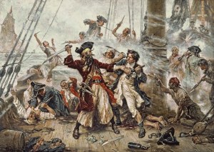 "Capture-of-Blackbeard" by Jean Leon Gerome Ferris - Licensed under Public domain via Wikimedia Commons -