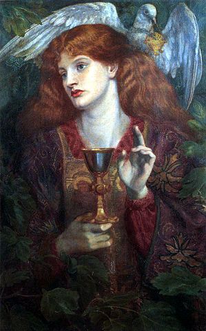 "Holygrail" by Dante Gabriel Rossetti - Unknown. Licensed under Public domain via Wikimedia Commons -