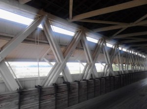 Interior of the Culbertson Covered Bridge.