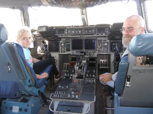 Elizabeth is the pilot, Daddy is the co-pilot