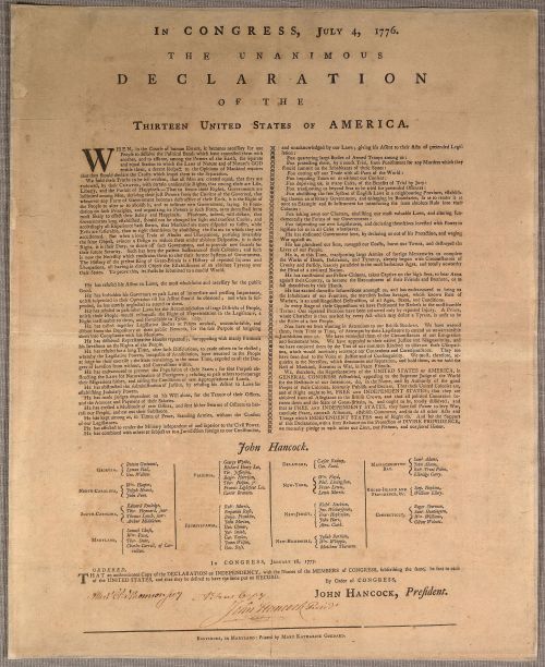 Goddard Broadside printed January 1777.